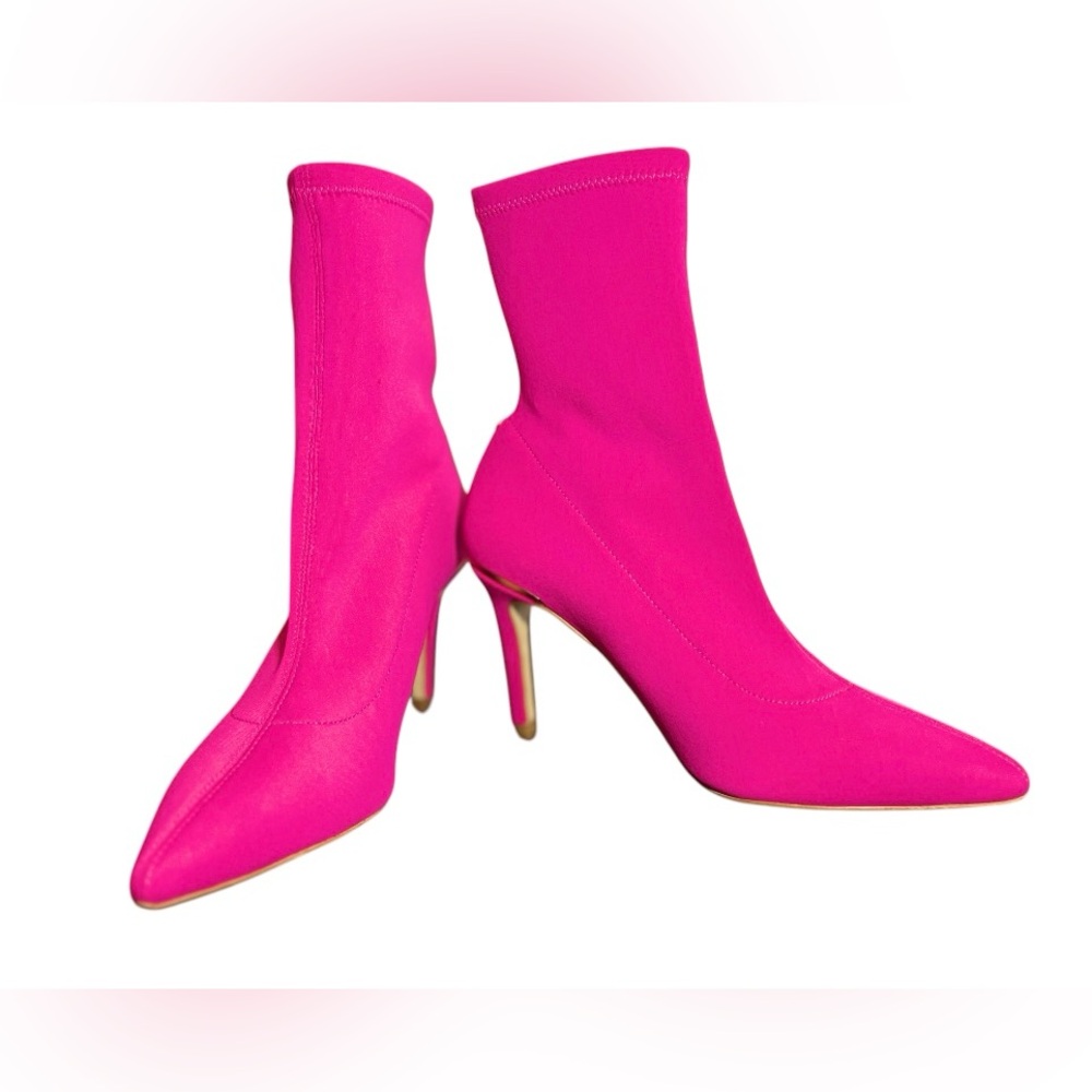 New Ted Baker London Elzbet Hot Pink Sock Ankle Fabric Boots EU 39.5 US 9 Beauty